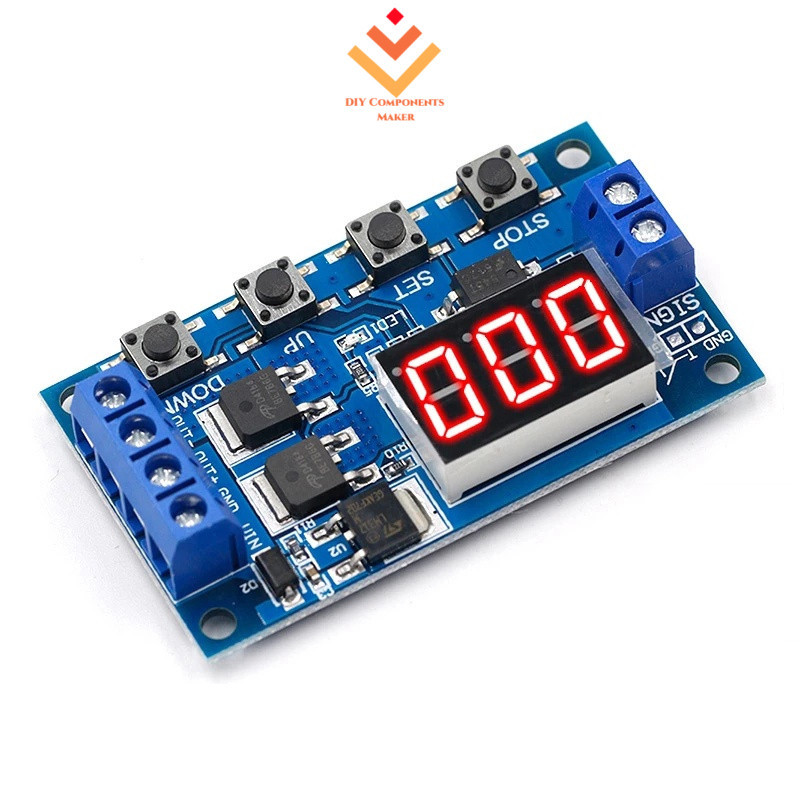 DC 12V 24V Dual MOS LED Digital Time Delay Relay Trigger Cycle Timer ...