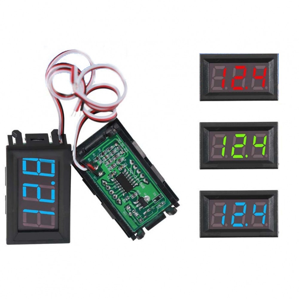 【GTTR】Easy Wiring 0 56 Inch 3 Wire LED DC Voltmeter with Reverse ...