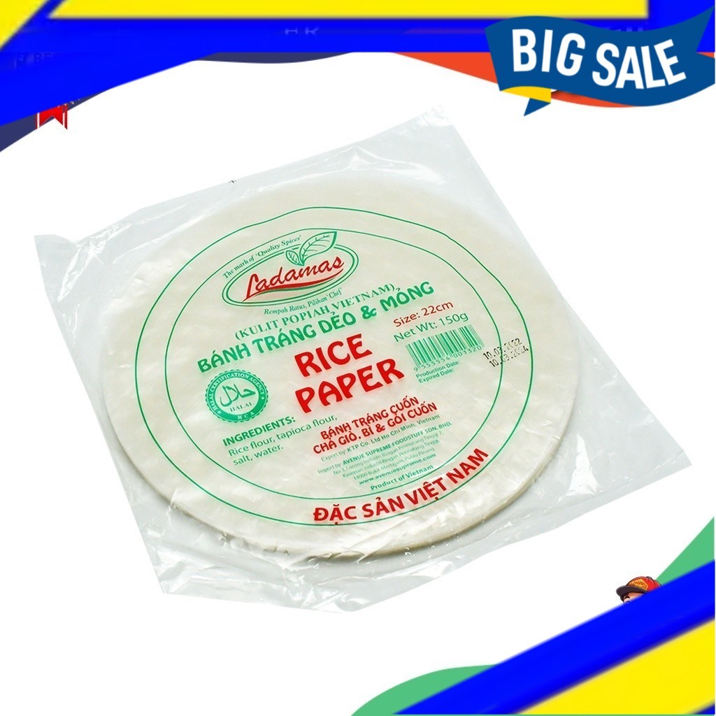Kulit Popiah Ladamas Vietnamese Rice Paper (Kulit Popia Vietnam) 22cm ...
