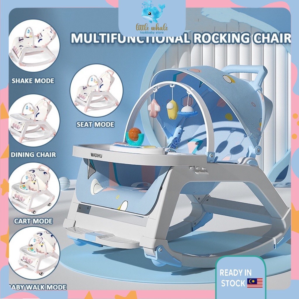 Baby Rocker Seat With Hanging Toys, Music Bouncer for Babies Green