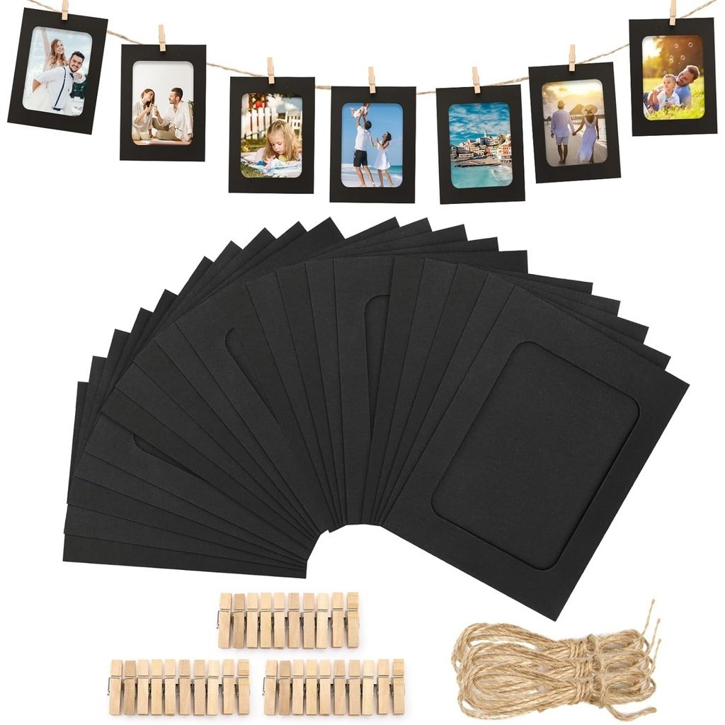Paper Picture Frames 4x6,30 Pcs Black Paper Photo Frames,Cardboard ...