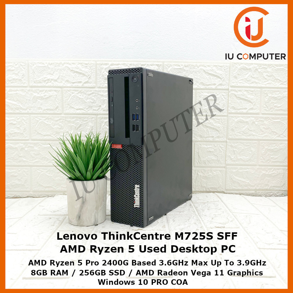 LENOVO THINKCENTRE M725S SFF AMD RYZEN 5 PRO 2400G 8GB RAM 256GB SSD ...