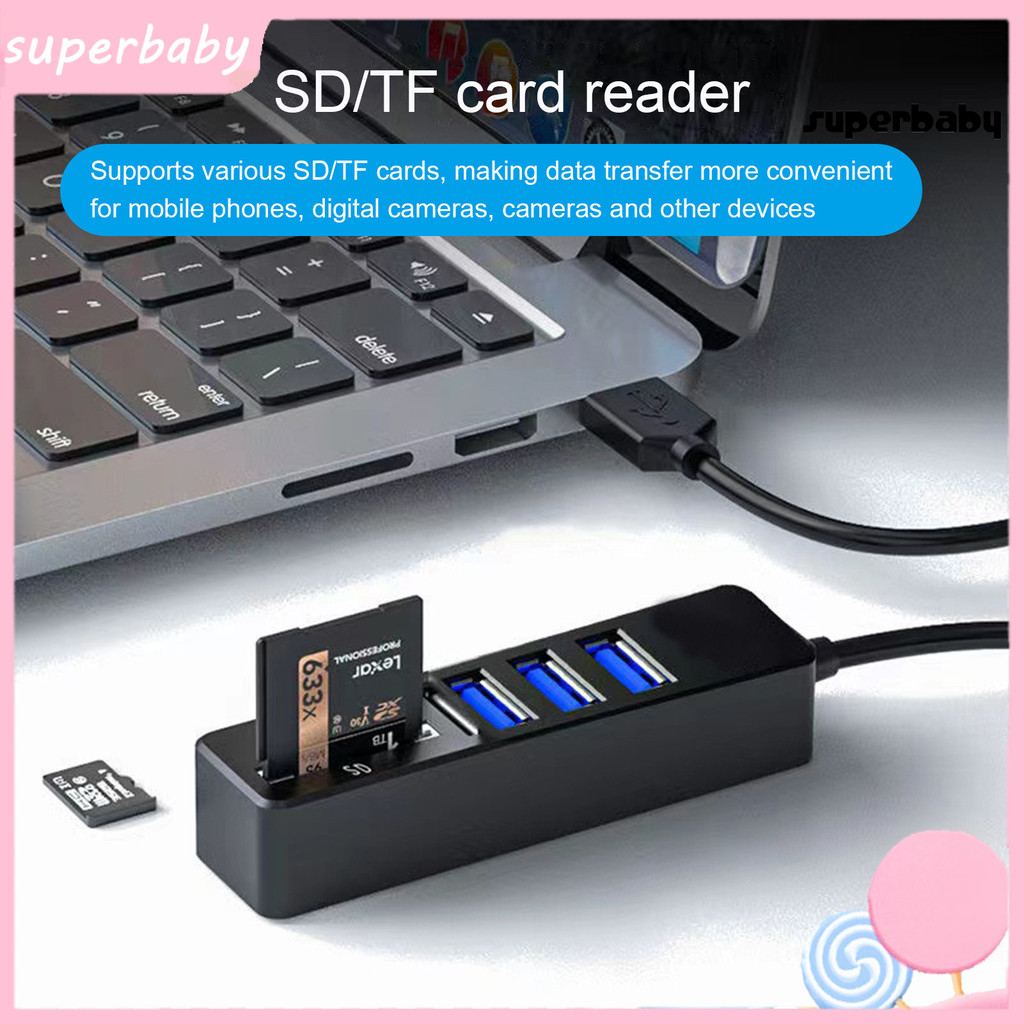 [superbaby.]USB Hub 5-in-1 Multifunctional Driver-free Universal Wide ...