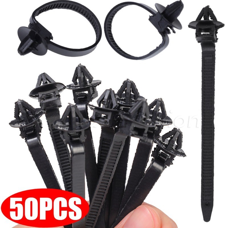 10/50Pcs Car Self-locking Wire Tie - Auto Accessories - Adjustable ...