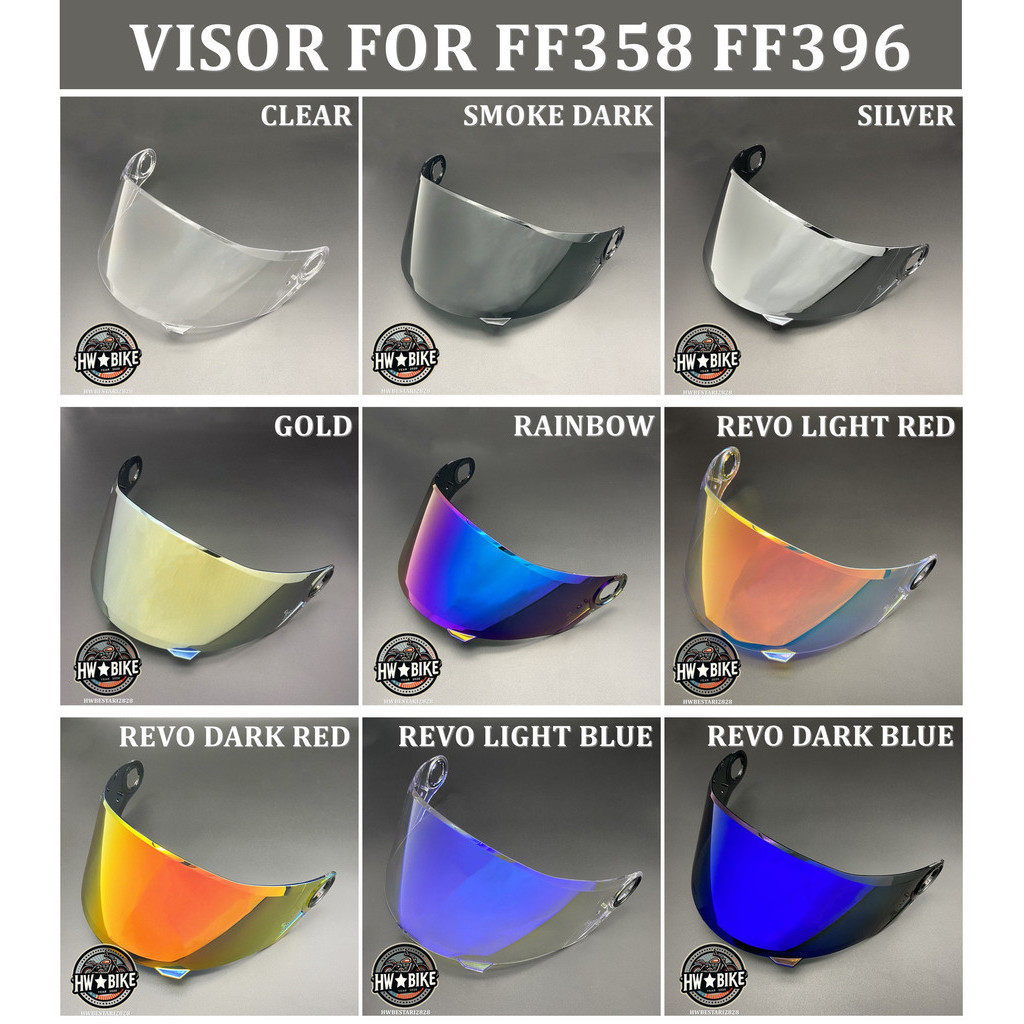 AFTERMARKET VISOR FOR HELMET FF358 FF396 TINTED VISOR SMOKE DARK REVO ...