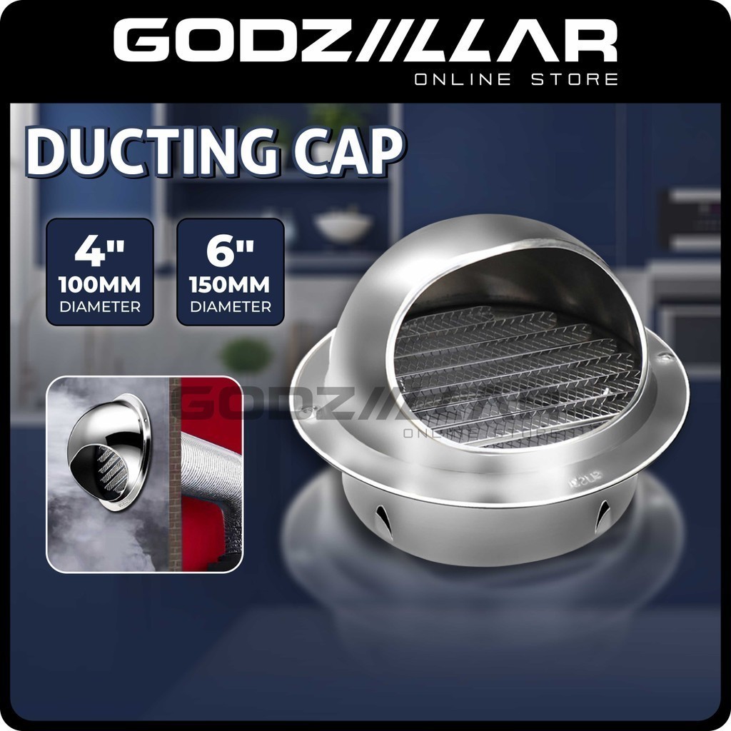 High Quality Stainless Steel Ducting Cap 4" & 6" Hood Ducting Cap