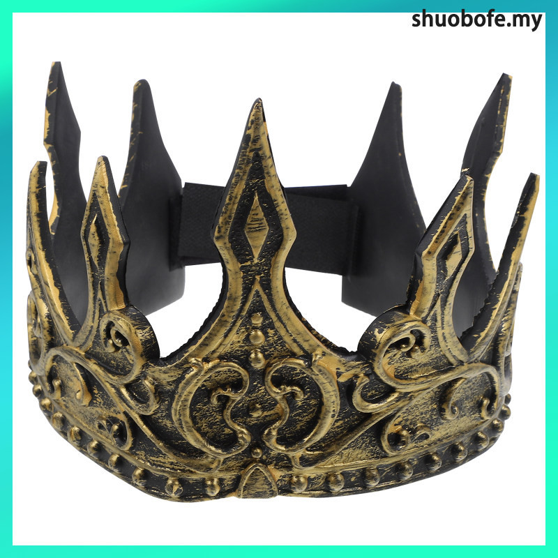 Shuobofe Medieval King Cosplay Prop Halloween Costume Crown For Men 