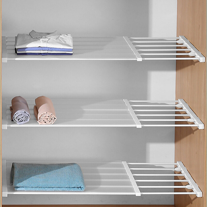 B2U Adjustable Closet Shelf Storage Rack, Cabinet Organizer Shelf ...