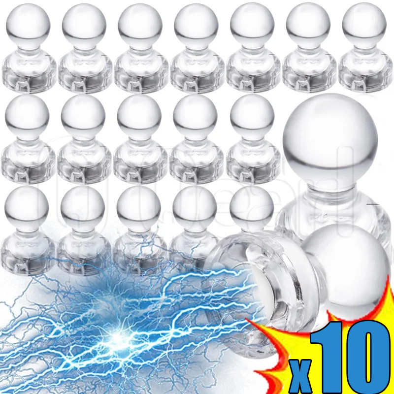 10Pcs Transparent Magnetic Pushpins - For Refrigerator Whiteboard ...