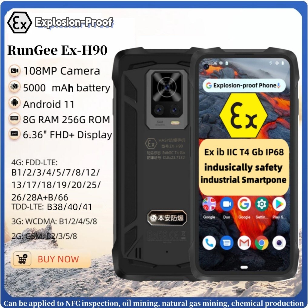 Explosion Proof RunGee Ex-H90 Rugged IP68 Zello PTT Waterproof 8GB ...