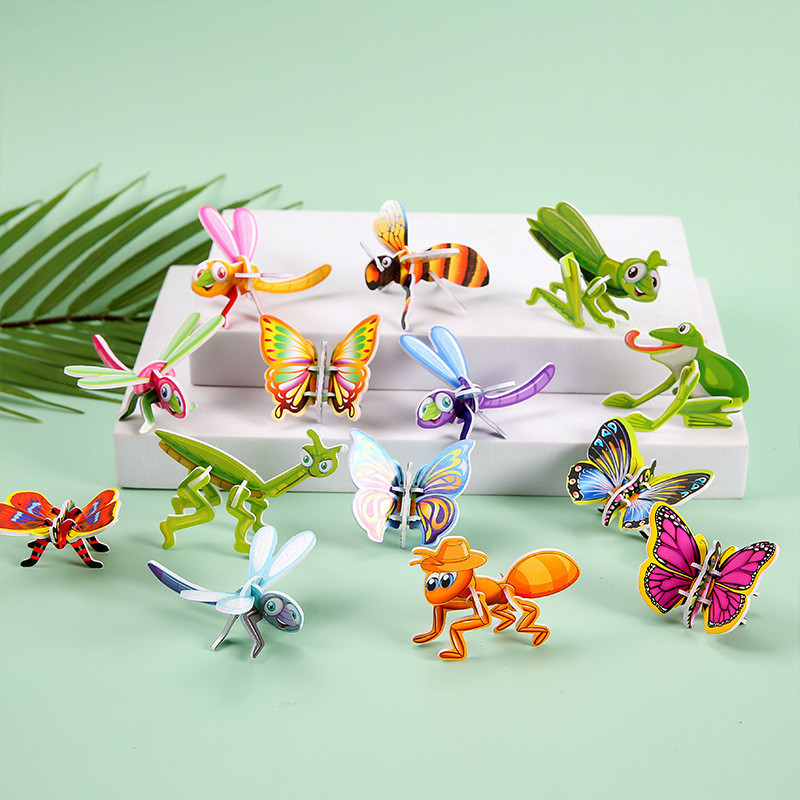 Children Paper Three-Dimensional Insect Puzzle diy Three-Dimensional ...