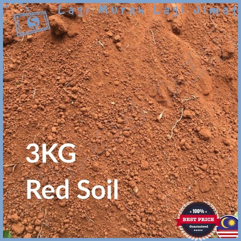 1Pack 3Kg Topsoil red soil for plant ready to use / tanah merah untuk ...