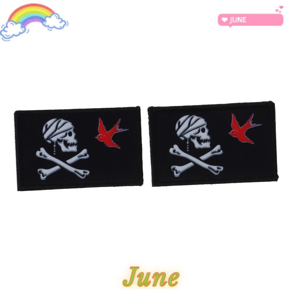 JUNE1 2PCS Pirate captain Patch, 9*6cm nylon Pirate Jack Sparrow Skull ...