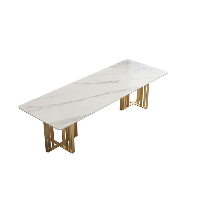 Nordic Slate Conference Table Rectangular Table Minimalist Marble Desk ...