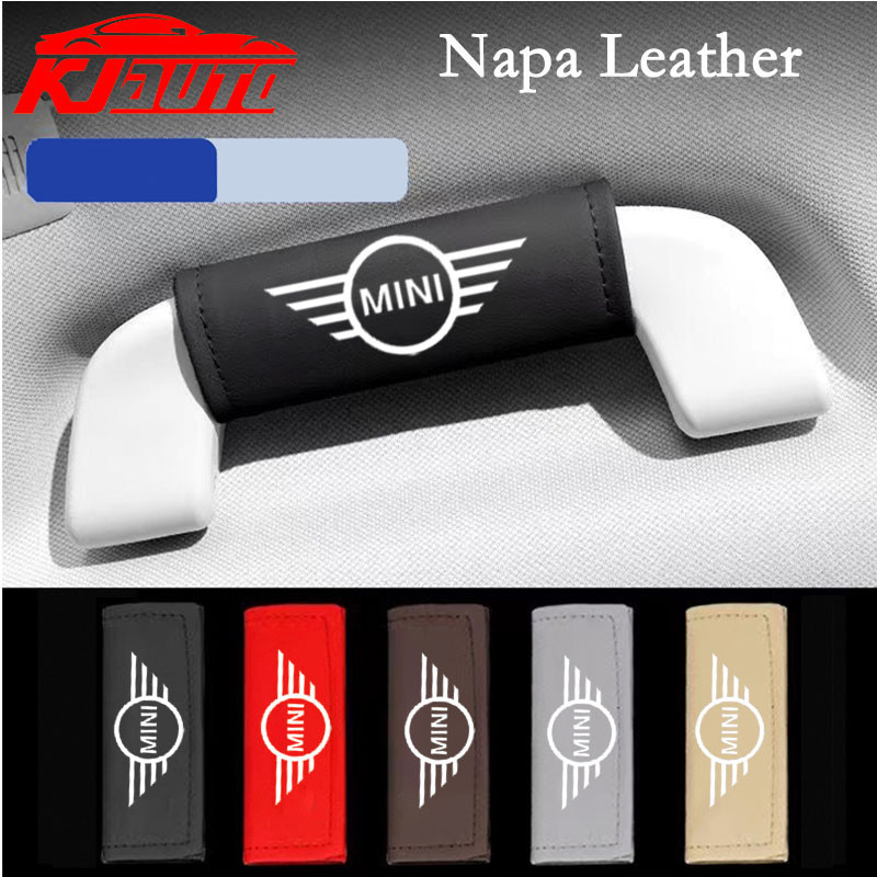 Leather Mini Car Roof Armrest Inner Door Pull Handle Protection Case ...