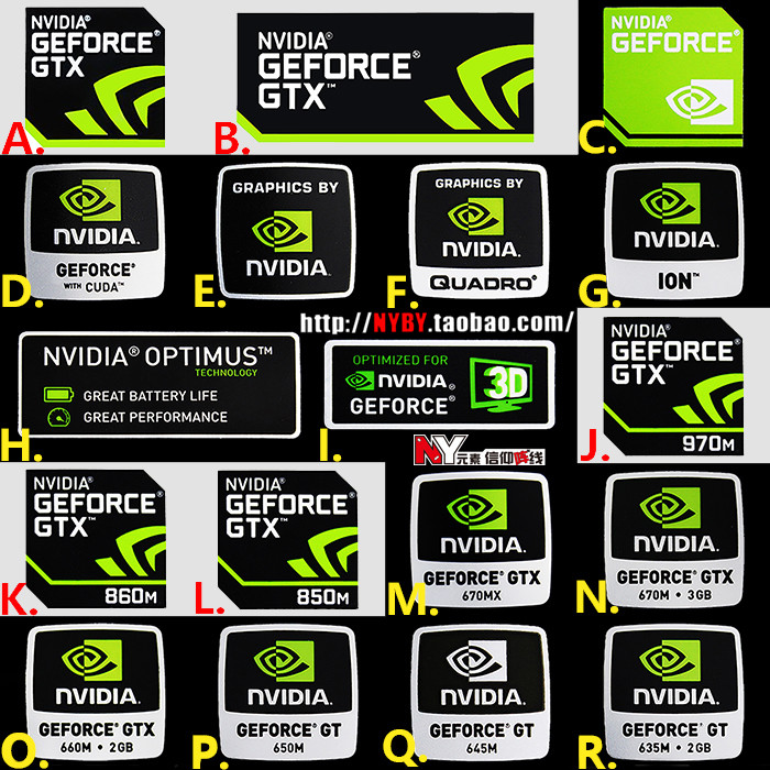 New Sticker Original NVIDIA GTX GEFORCE QUADRO Graphics Card Label ...