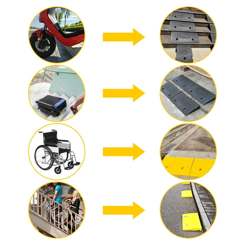 Portable Lightweight Curb Ramps Heavy Duty Plastic Threshold Ramp Mat ...