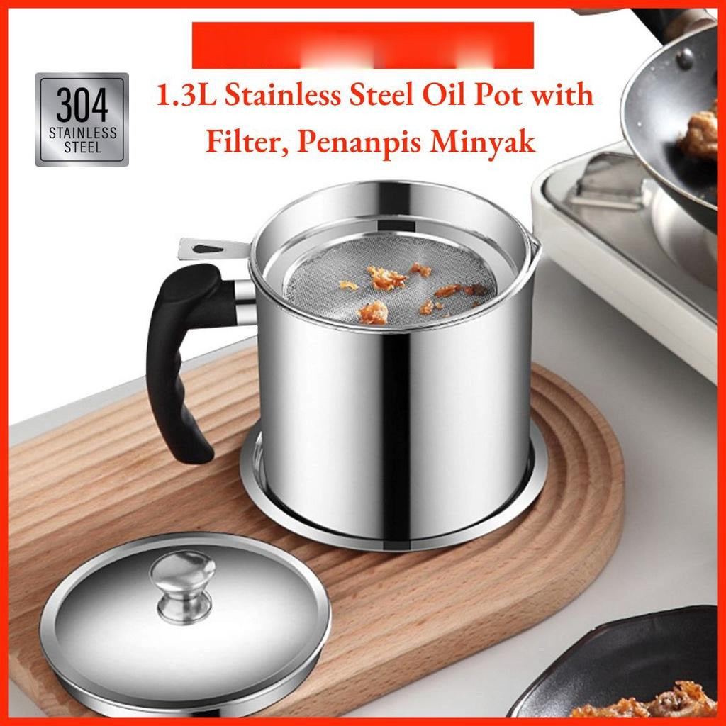 1.8L Stainless Steel Filter Separator Oil Storage Pot for Kitchen Tools ...