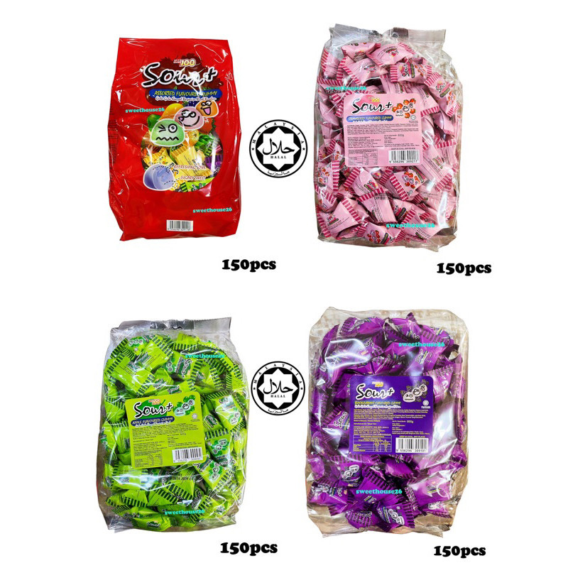 Lot100 sour Assorted flavoured gummy 600g (±150pcs) | Shopee Malaysia