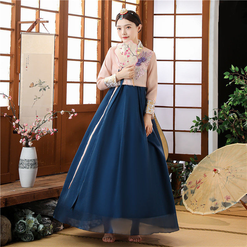 Hanbok Improved Hanbok Female Palace Style Gilding Printed Korean Clothes Ethnic Dance Performance Clothes Dress Suit Clothes Shopee Malaysia