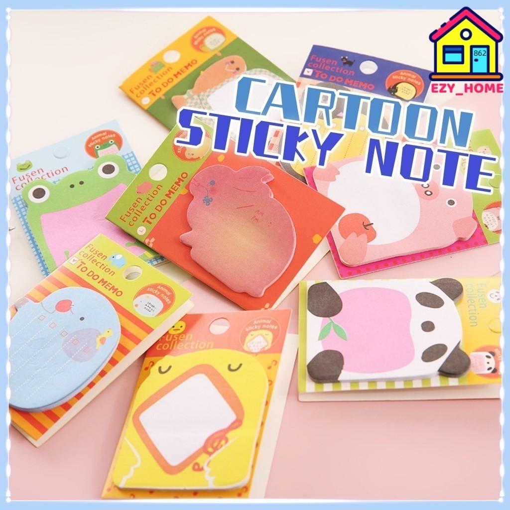 Cute Cartoon Memo Sticky Note Tear Off Zoo Animal Park Sticker Note ...