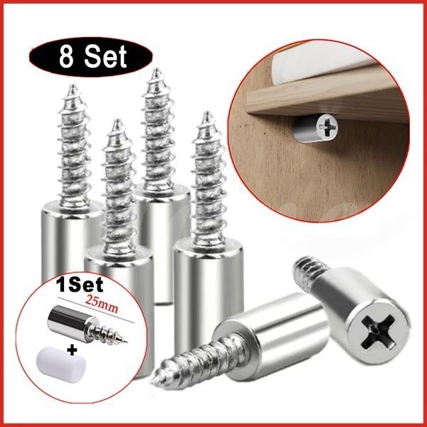 HOME 8 Set Partition Bracket Self-tapping Screw with Rubber Sleeve ...