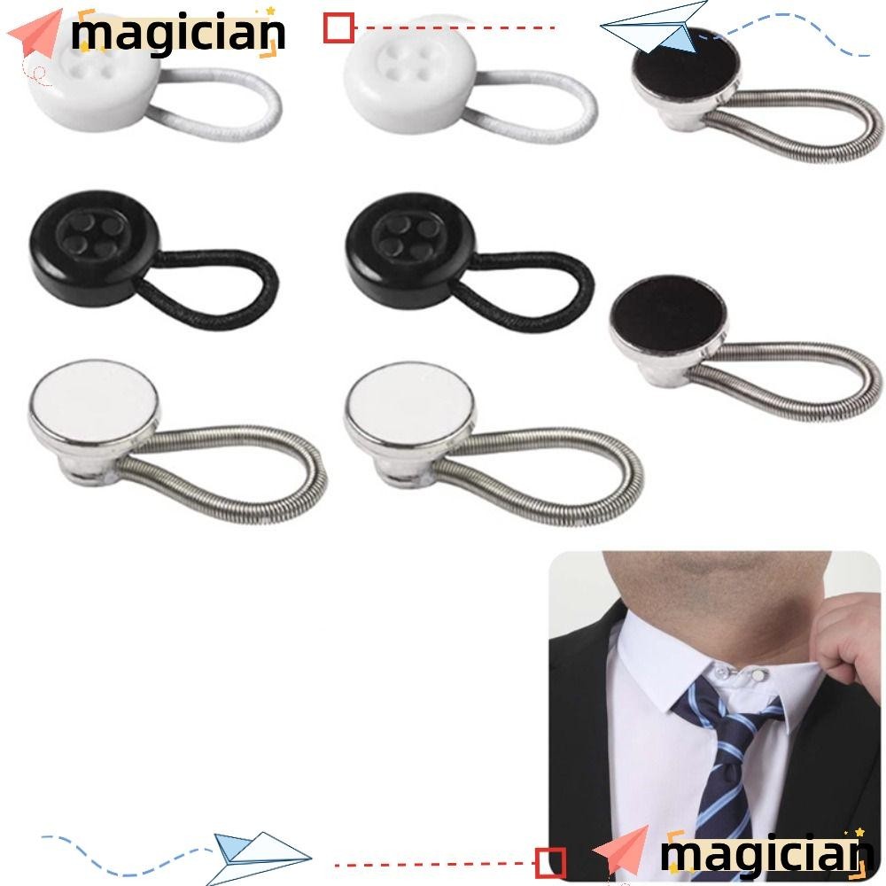 MAGIC 8Pcs Collar Button Extender, Metal Elastic Shirts Button