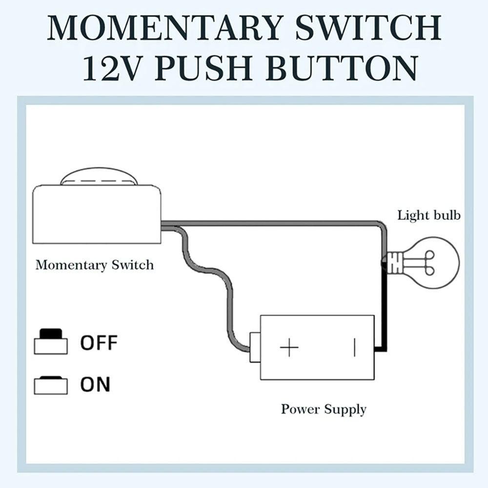 Mini Button Switch, Adhesive 12V Momentary Push Button, DIY Mini Car ...