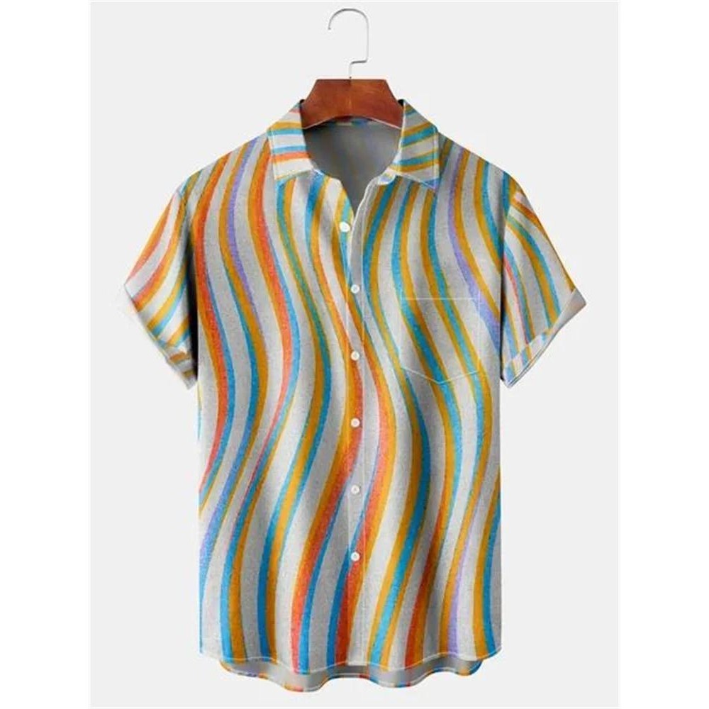 Hawaii Casual Men's Shirt Short-sleeved Gradient Graphic 3D Print ...