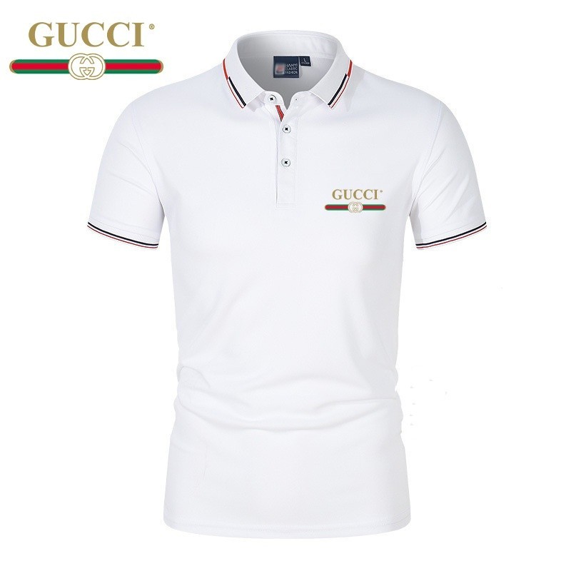 Gucci 2024 Men's Sports POLO Shirt Solid Color Short-Sleeved Sports ...