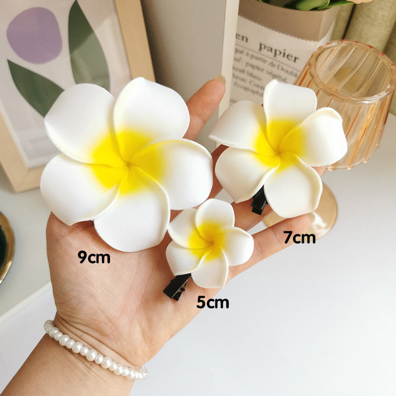 3Pcs/Set New Spring Frangipani Flower Hair Clip Hairpin Side Clip