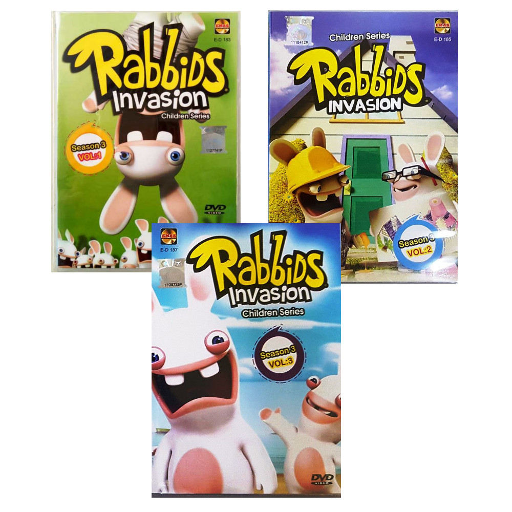Rabbids Invasion Season 3 Vol.1-3 28 Episodes DVD French Computer ...