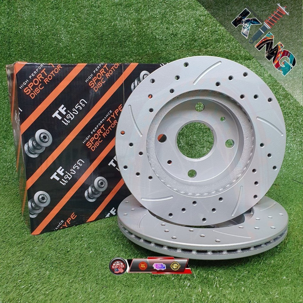 PERODUA MYVI 2011-2017/AXIA/BEZZA,ORIGINAL DRILLED&SLOTTED SPORT DISC ...