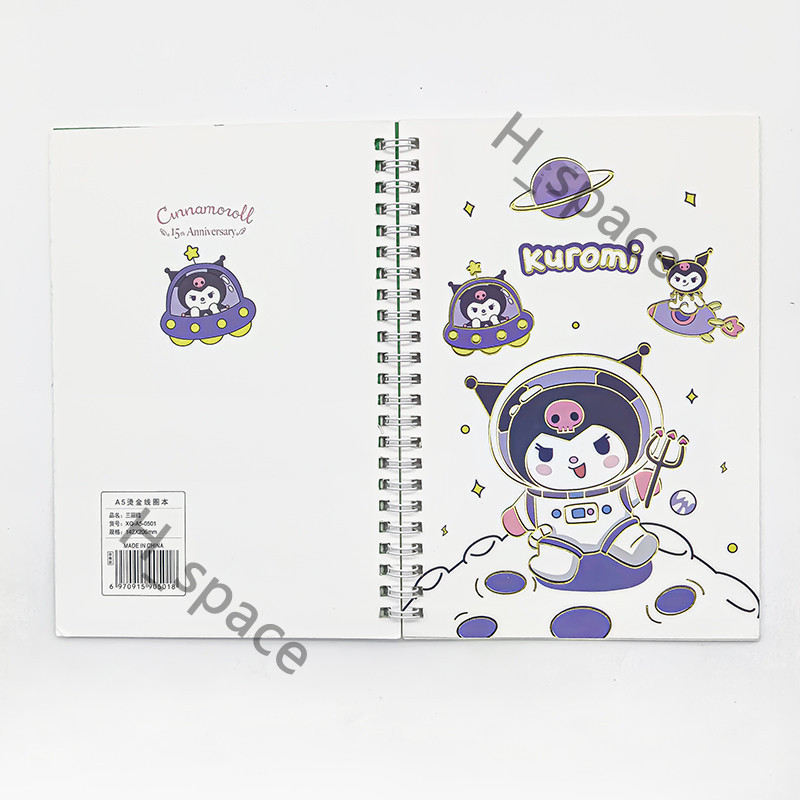 A5 Cartoon Kuromi Notebook girls Cute Mymelody Cinnamoroll book school ...