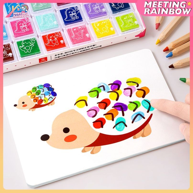 Finger paint Paper Set Of 16 Leaves To Draw And Painting Ink Color ...