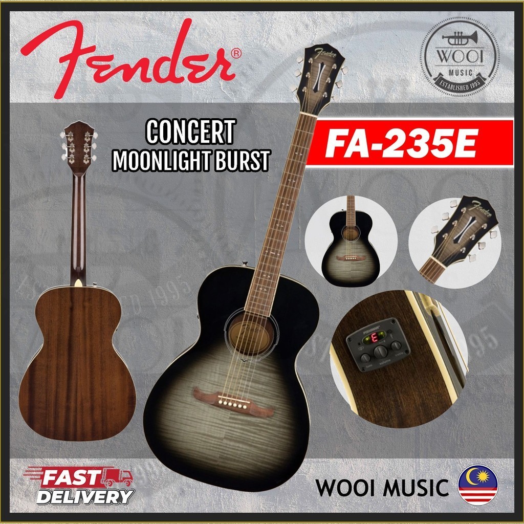 Fender FA235E Concert Acoustic Electric Guitar FA235E Moonlight