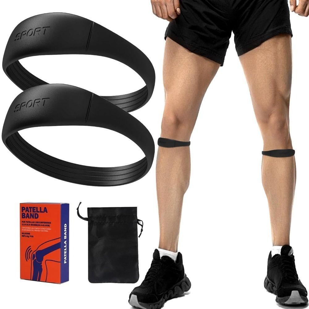 1PC/2PCS Knee Strap For Knee Pain Silicone Patellar Ring Tendon Portable Soft Knee Support Band Knee Pain Relief Basketball Support Brace Knee Protector I.873025612