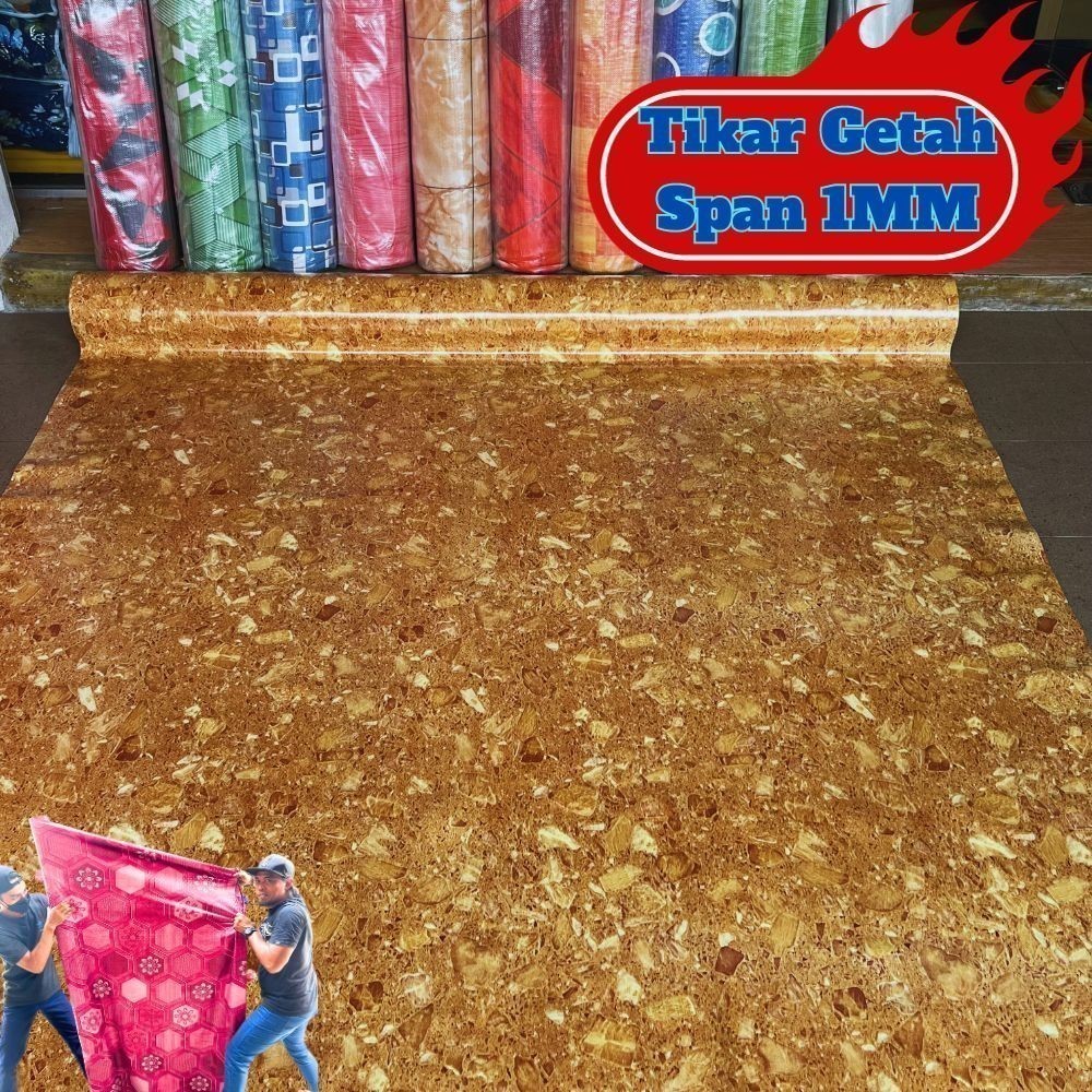 Tikar Getah Span Tebal 1mm (18.00m x 1.83m) Pelbagai Corak dan Warna ...
