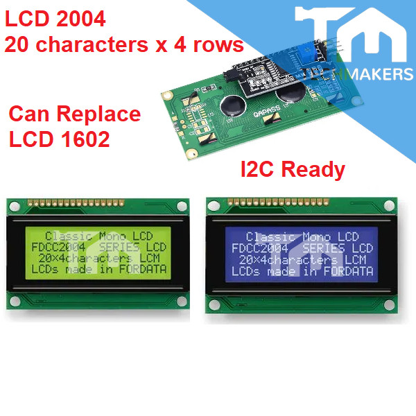 Yellow — Arduino Serial IIC I2C LCD 2004 (20x4) Yellow / Blue Liquid Crystal Display Module 1pcs (Compatible LCD 1602)