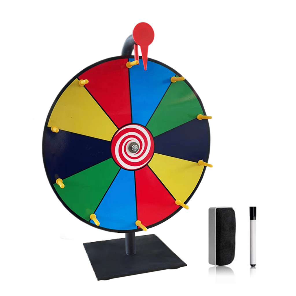 Downey Attractive Spinning Game For Customers Wheel With Pointer 12 Inch Wheel With Stand For