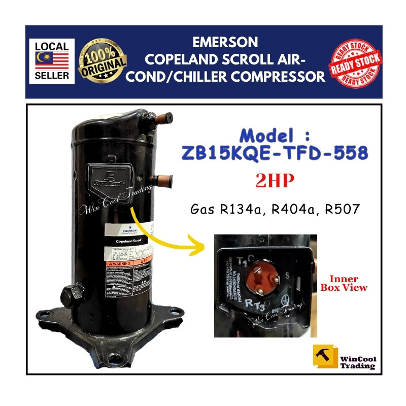 Emerson Copeland Scroll AirCond/Chiller Compressor 2HP (R134a, R404a ...