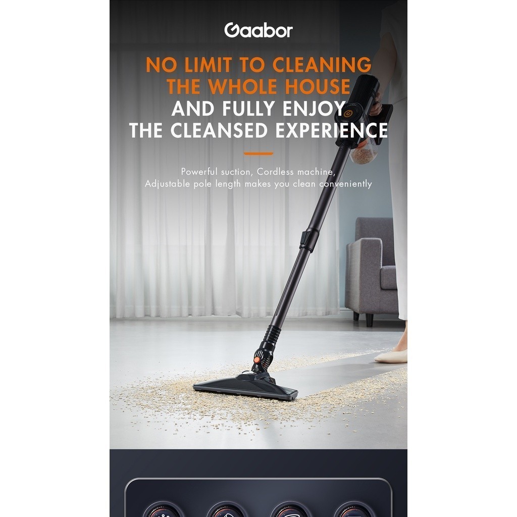 Gaabor Vacuum Cleaner 12000PA� Lightweight 5-Layers VCL12E-BK01A