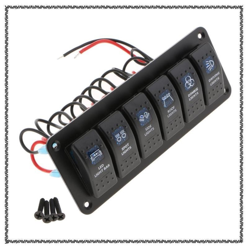 [MCA] RV Car Marine Boat 6 Gang Circuit Breaker LED Control Rocker ...