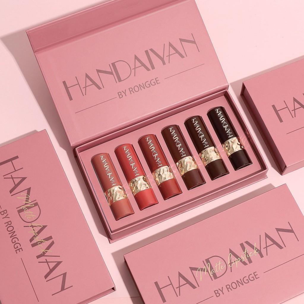 HANDAIYAN Gift 6Pc/Set Matte Lipstick Set Velvet Lip Gloss Waterproof ...