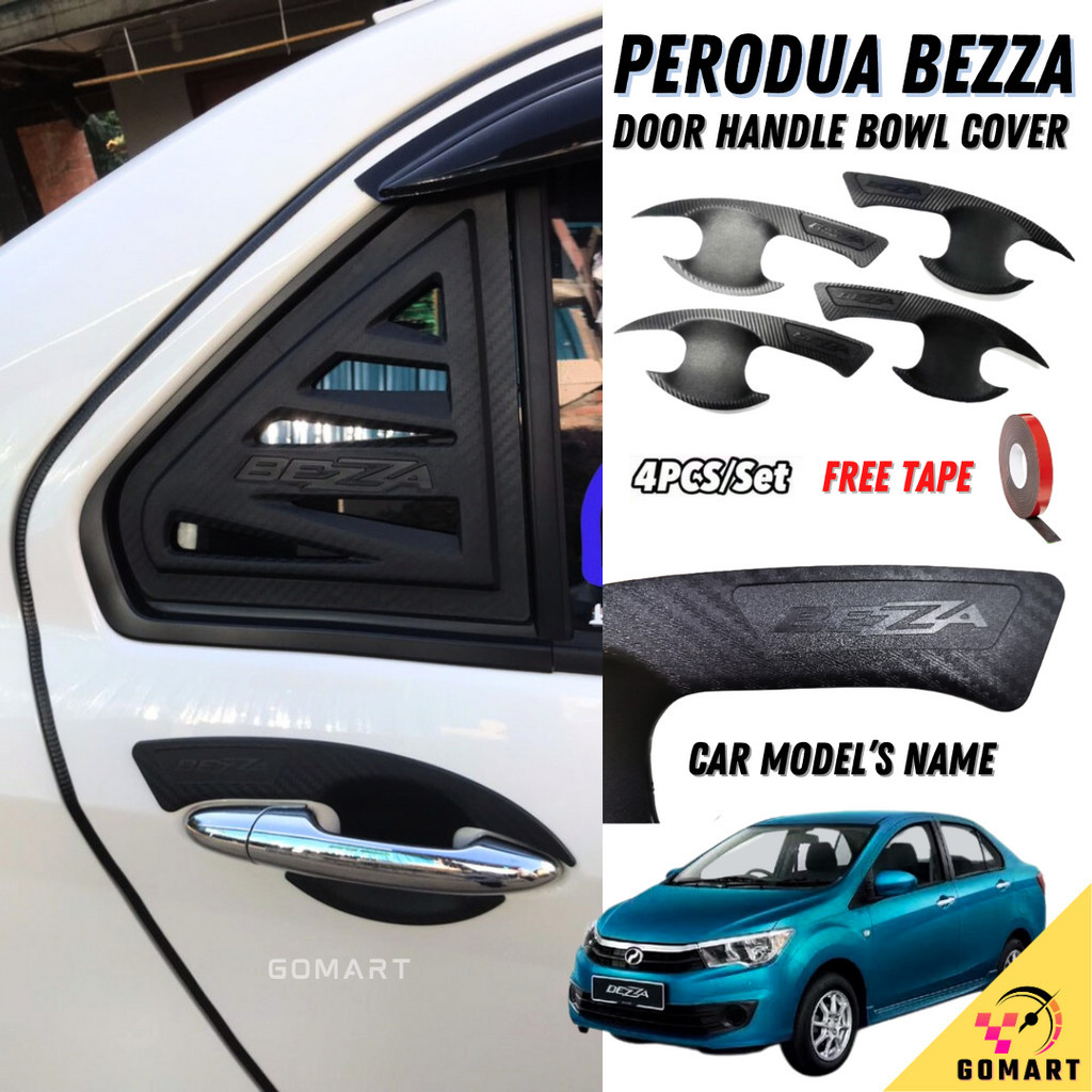 PERODUA BEZZA CAR DOOR HANDLE INNER BOWL COVER Carbon Fiber Scratch