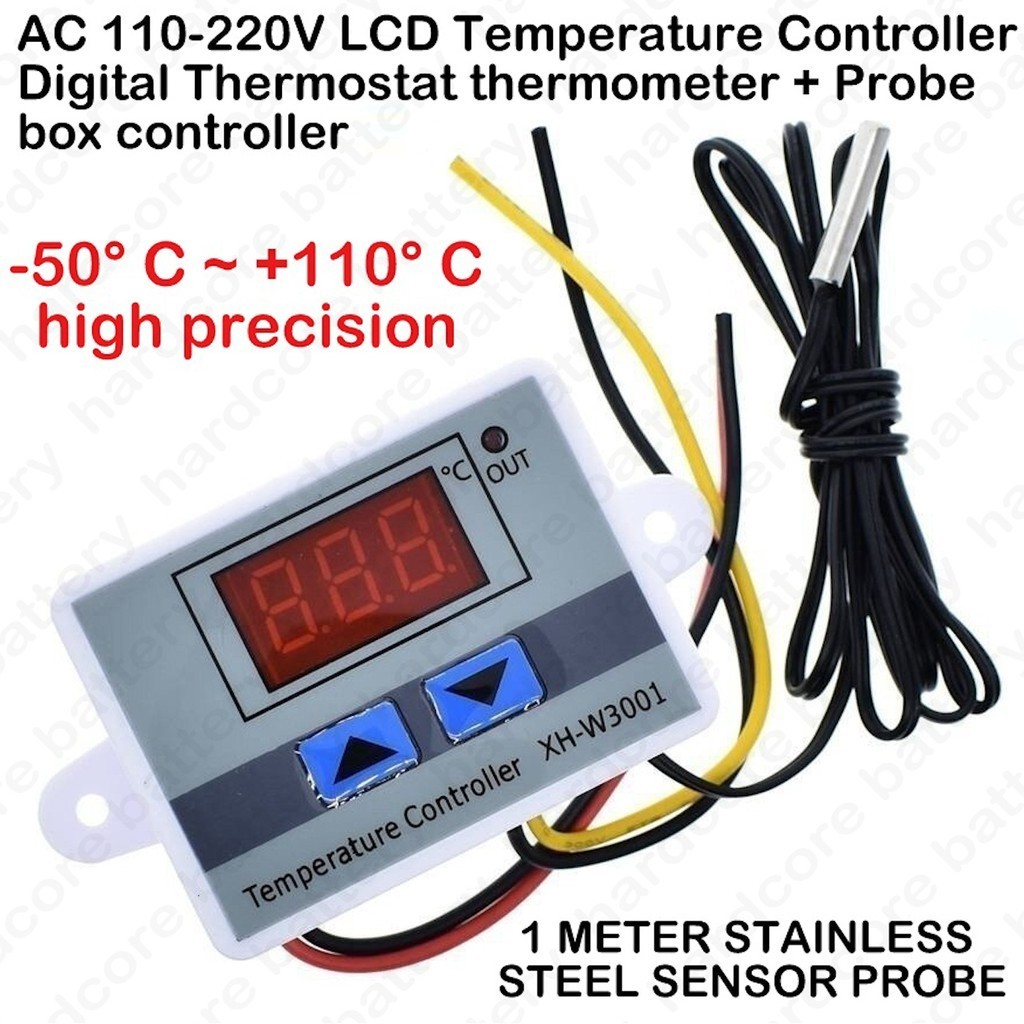 XH-W3001 AC 220 240V digital thermostat temperature on off switch probe ...