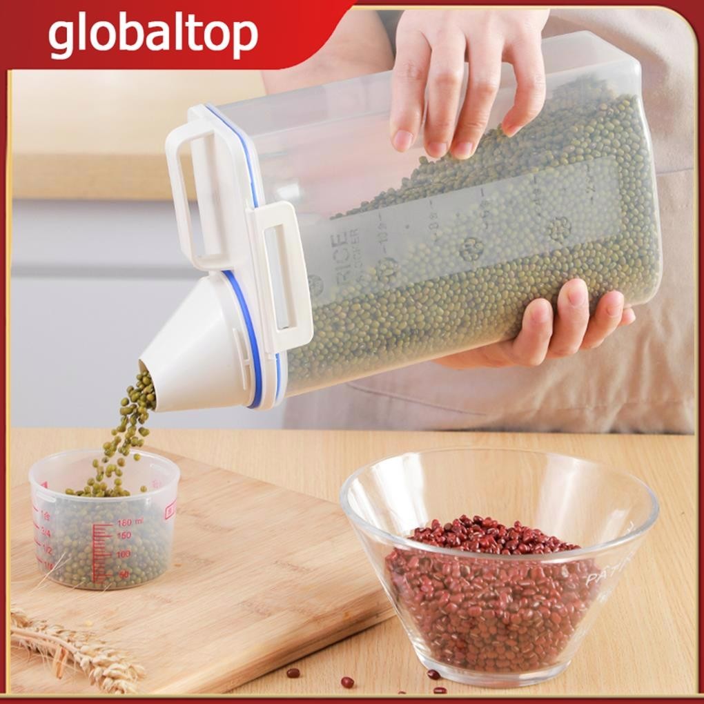 Portable Rice Container with Measuring Cup Preservation Sealed Cans ...