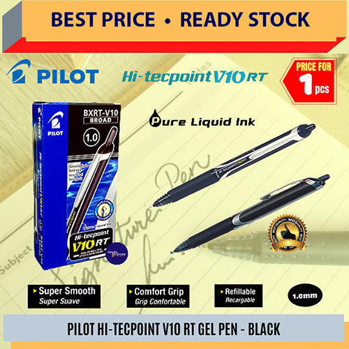Pilot HI-Techpoint V10 (RT) Roller Ball Pen (Black) / PILOT / Pilot HI ...