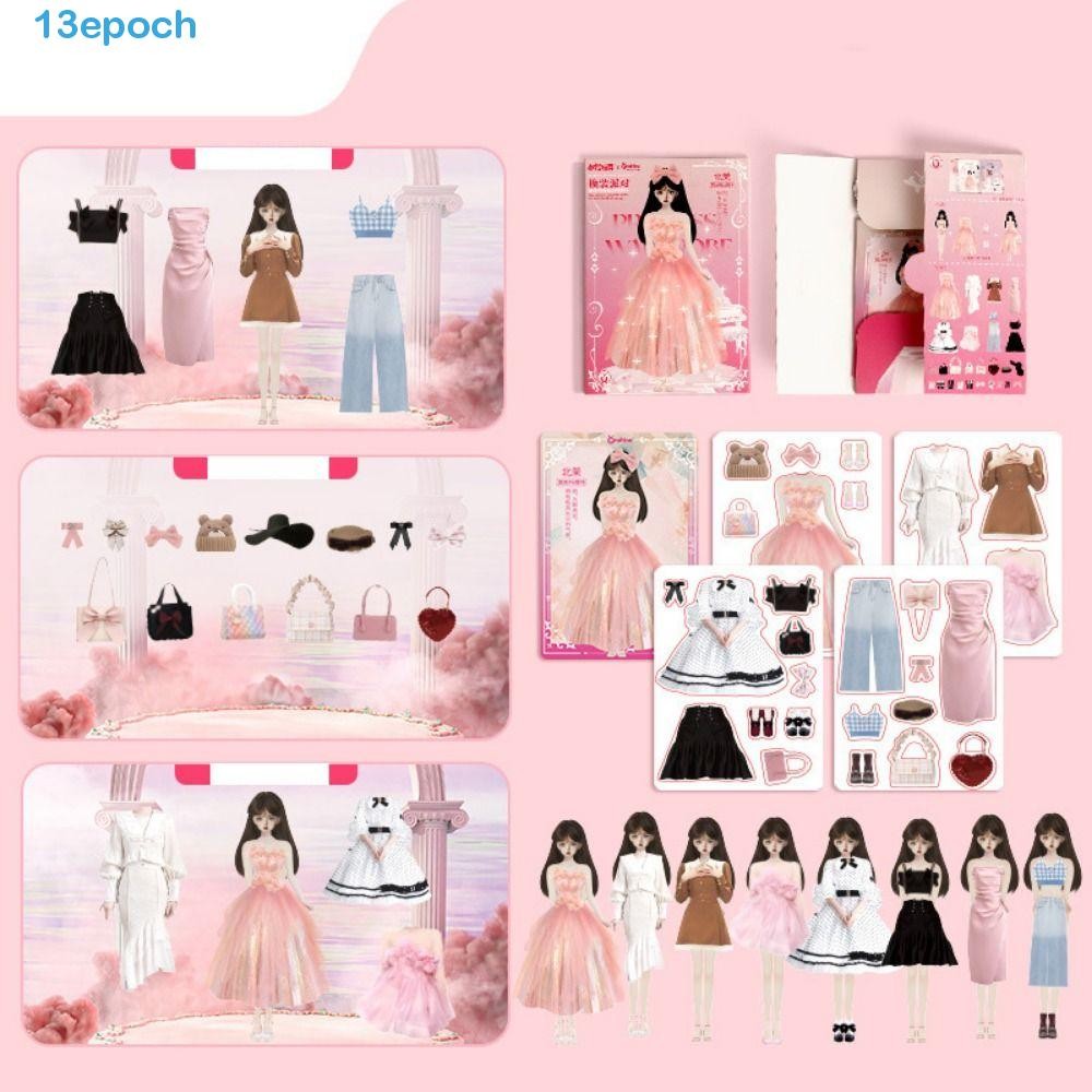 EPOCH Paper Doll House Girl, No Cutting Play Repeatedly Paper Doll ...