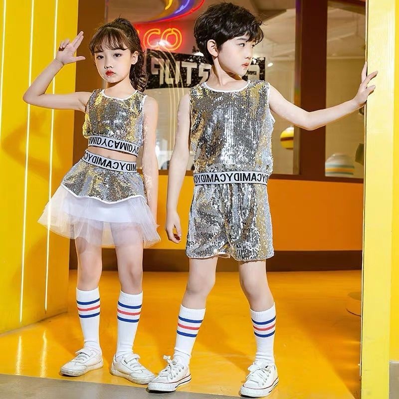 [1493 People Collection] Children Jazz Dance Practice Clothes Cool Suit ...